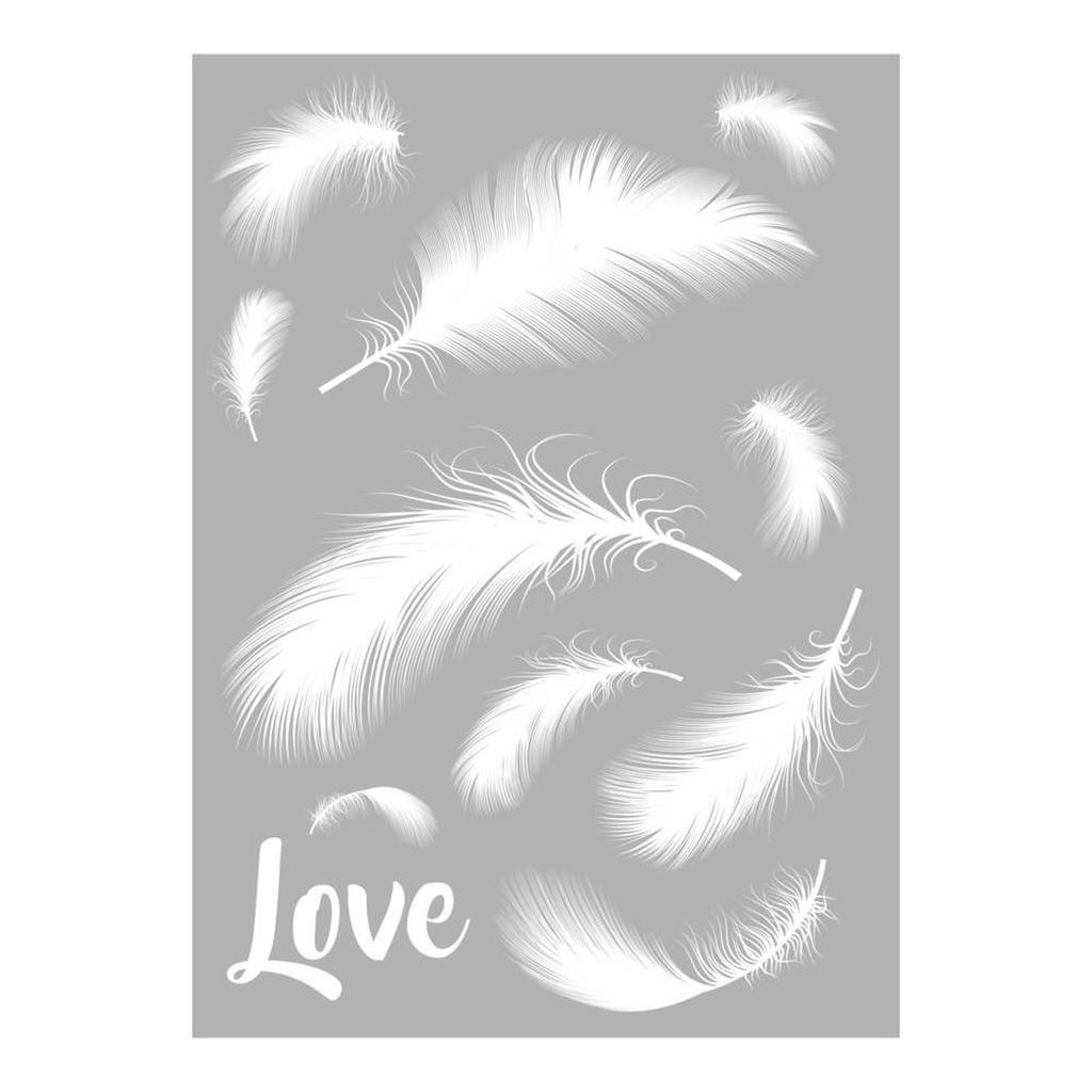 Les Trésors De Lily [P2751] - Sheet of Stickers 'Love' (feathers) - 50x70 Cm
