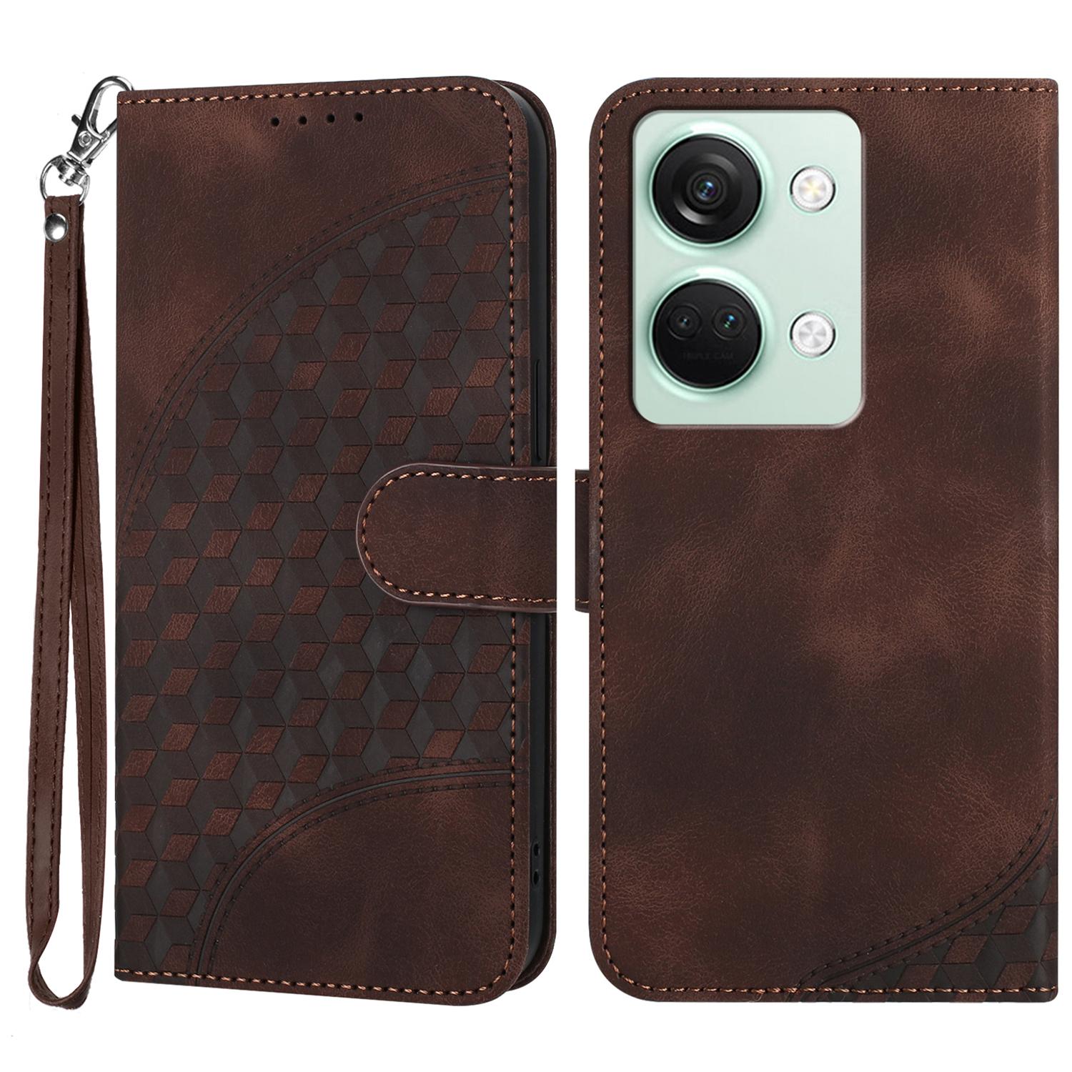 

YX0060 Leather Case for OnePlus Ace 2V/Nord 3 5G Flip Elephant Head Pattern Phone Cover Coffee