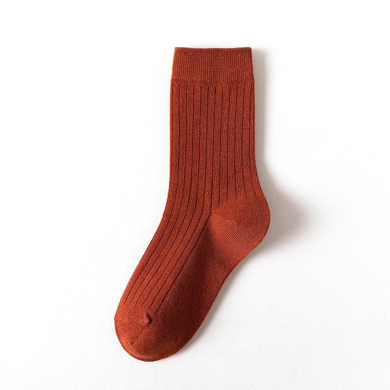 

Женские осенне-зимние однотонные носки до середины икры в корейском/японском стиле, дышащие, впитывающие пот. One Size