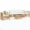 VidaXL Garden Lounge Set 7 Pcs with Cream White Cushions Bamboo 3155205