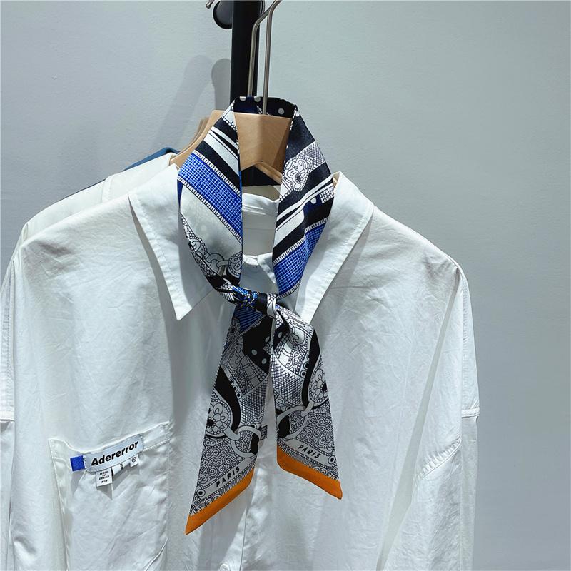 Bag Scarf Women Twill Silk Scarf Skinny Scarves Ladies Gem Belt  Design Wrist Towel Foulard  Neckerchief Headband