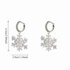 Imitating Pearls Crystal Snowflakes Earrings Silver Zircon Dangle Earrings  New Year