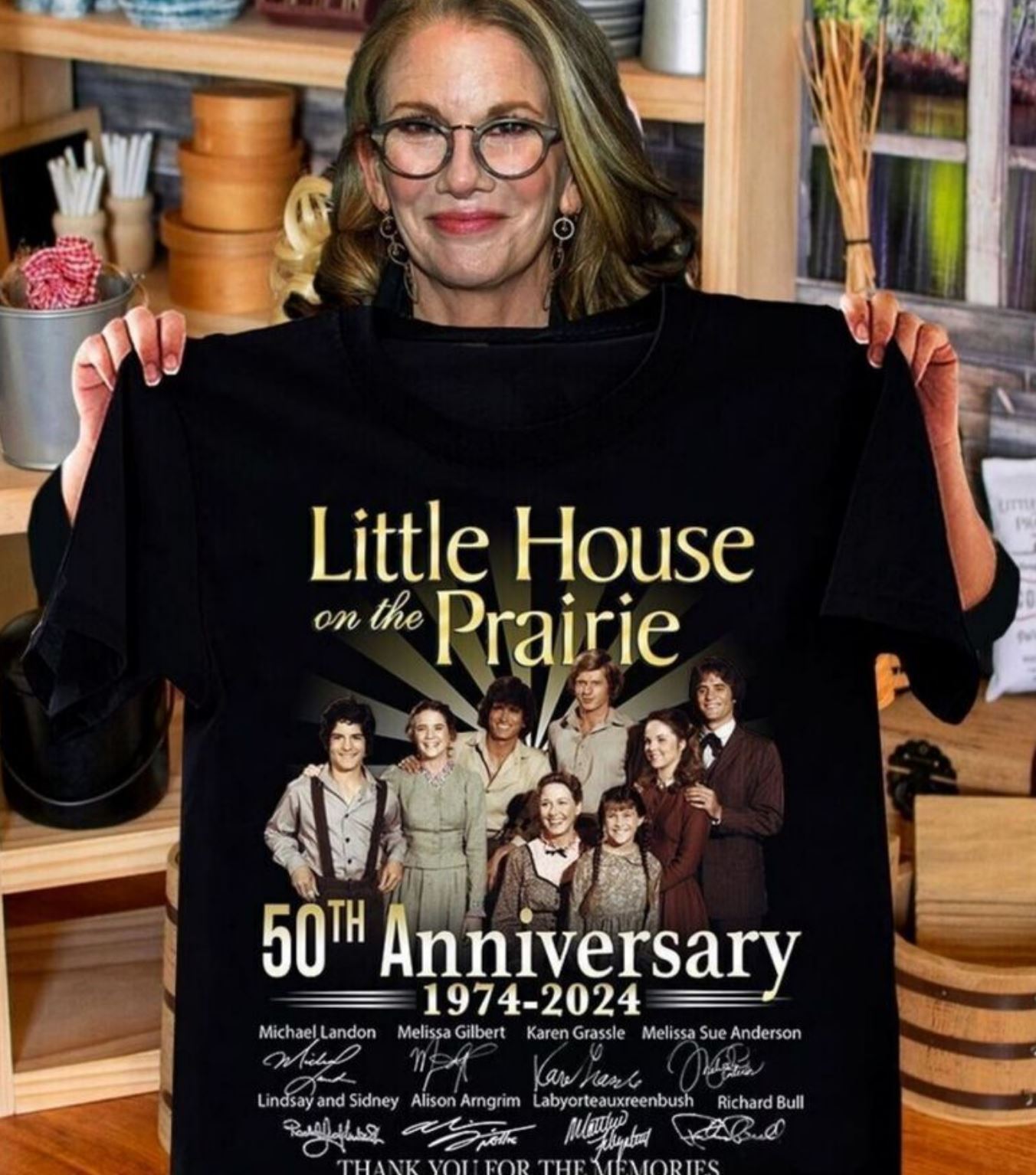 50th Anniversary 1974-2026 Little House on the Prairie Black Men Women Tee Shirt L