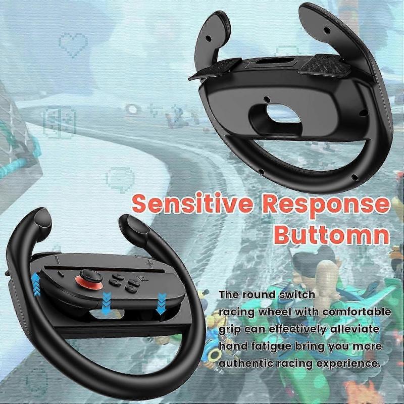Switch Racing Wheel for JoyCon Controllers - Enhances Mario Kart Experience with Realistic Feel