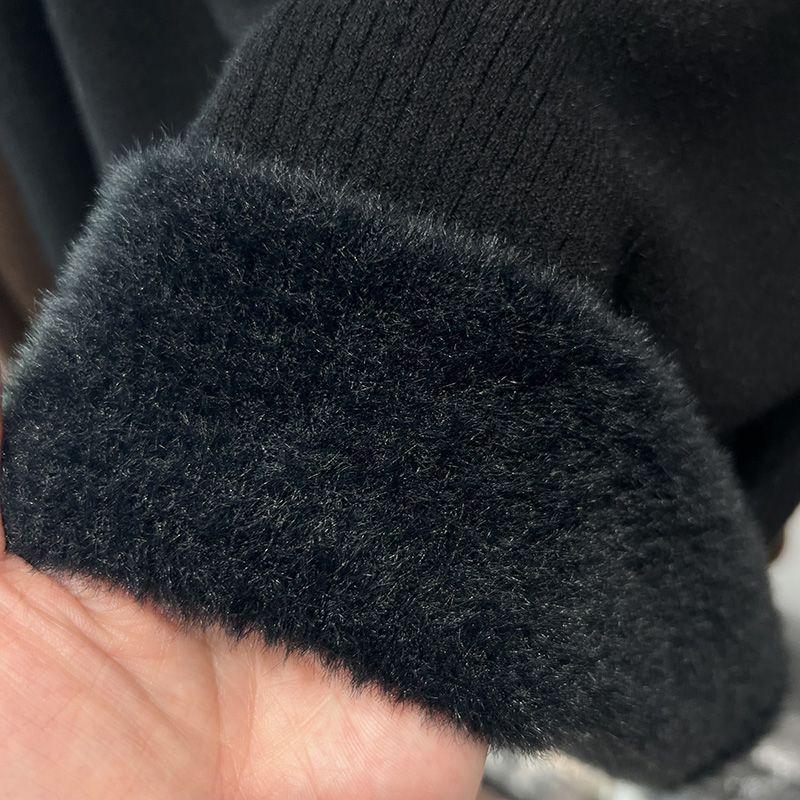 Cashmere Blouse Semi-turtleneck Fleece Thickened Sweater Warm Integrated Fleece with Wool Bottoming Shirt Sweaters