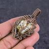 Natural Biwa Pearl Gemstone Handmade Copper Wire Wrap Jewelry Pendant 2.21" u1Z76