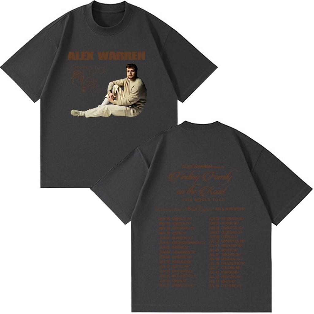 Alex Warren 2026 Tour Graphic Merch T Shirts Unisex Unisex Fashion Vintage Tshirts Short Sleeve Cotton Loose Hiphop Male T Shirts