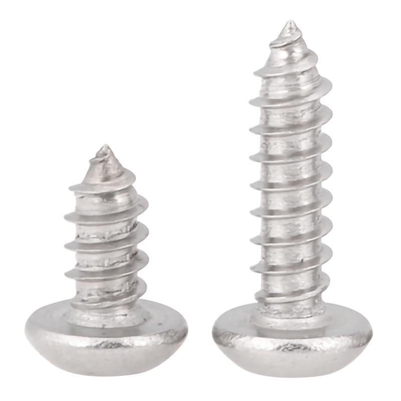 201 Stainless Steel Plum Blossom Self-Tapping Screws, Round/Pan Head, Sizes M2-M6