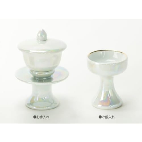 Kongodo [Arita-yaki Pearl Buddhist Altarware] Ceramic Stand Made in Japan (Rice Bowl)