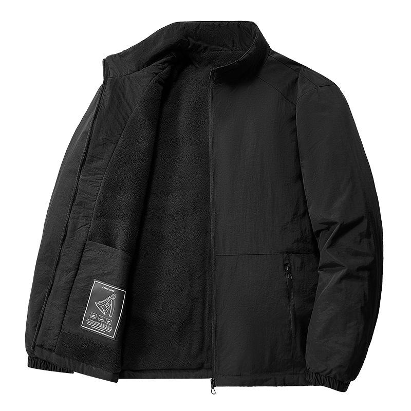 Men's Korean Style Casual Outdoor Sports Jacket - Velvet Thickened Coat, Model 8919.