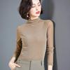 Damenmode Lässig Frühling Herbst Einfarbige Druck Langarm Halbturtleneck Blusen Hemden