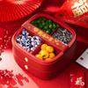 Flip Cover Snacks Plate Red Candy Box Luxury Chinese New Year Candy Fruit Tray  Wedding