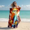 Personalized customized proof beach towel with Pokémon Charmander pattern - soft, absorbent,quick-drying,perfect swimming,camping&bathing