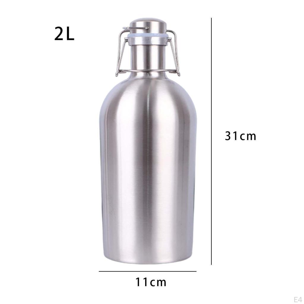 Beer Bottle Growler Making Easily Pour Double Layer Storage Leakproof Water