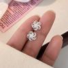 925 Silver Needle Hollow Line Flower Stud Earrings For Women Classic Jewelry Light Plant Accessories