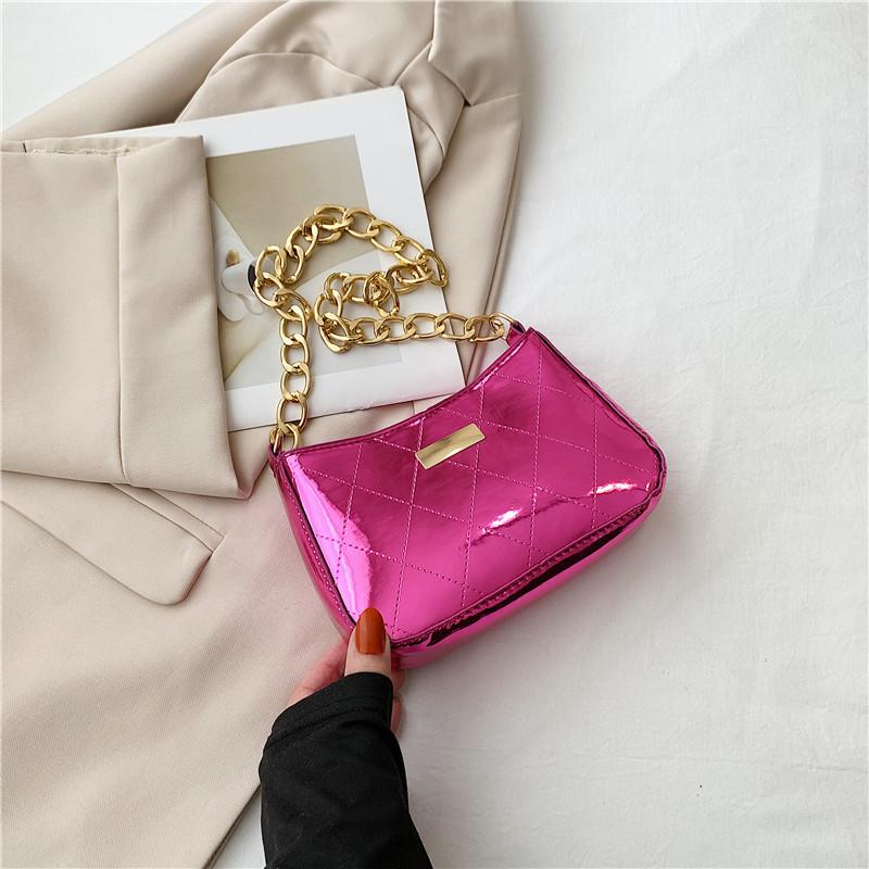 

Fashionable Fuchsia Pu Tote Bag For Women Comfortable Simple Shoulder Purse фуксія