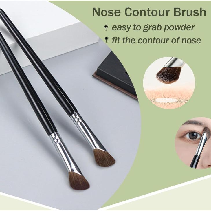 4-Piece Eyeshadow Brush Eyeliner Brush Set Eyebrow Brush Nose Brush Travel Cosmetic Makeup Brush Sickle Nose Shadow Brush
