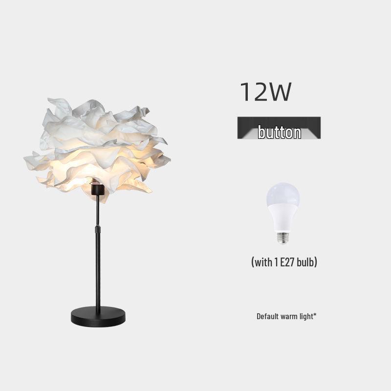 Cloud Straight Tube Floor Lamp with Paper Lampshade for Living Room, Bedroom, and Restaurant Decor.