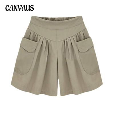 Pantaloncini casual larghi estivi moda donna Pantaloncini da spiaggia in vita elastica Pantaloni larghi traspiranti tinta unita