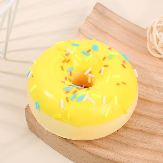 Squeeze Toy Soft Slow Rebound Stress Relief Toy 7cm Realistic Donut Simulation for Kids Adults Desktop Decoration Baking Prop Photo Background