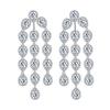 Boucles d'oreilles Zircon Aiguille Longue Goutte d'Eau Accessoires Robe de Banquet Défilé Boucles d'oreilles Boucles d'oreilles à Franges Nuptiales