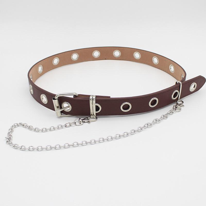 Punk Belt Feminine Eye Silver Sling Embellished Hip Hop Pu Belt Womens Belt