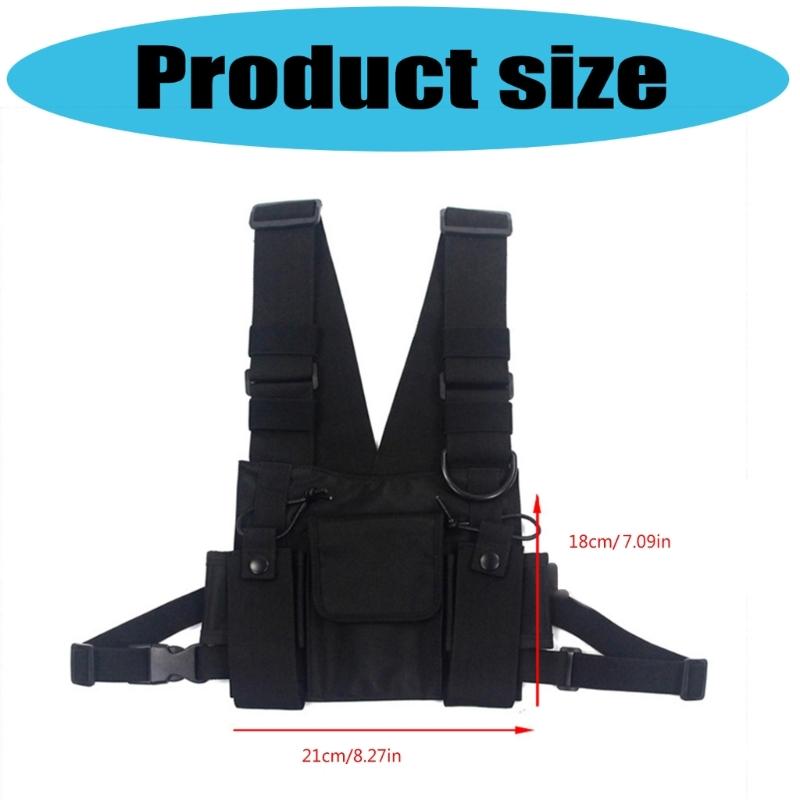 Talkies Front Pouch Two Way Radio Shoulder Holsters Tactical Chest Harness Holder Bag Universal Radio Accessories