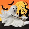 Unique Ghostly Walking Dog Statue Resins Crafts Figurine Ornament for Halloween Festivals Home and Garden Decoration