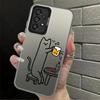 Funny Cat Clear Couple Paired Back Phone Cover Case for Samsung Galaxy A54 A72 A51 A52 A04 A05 A71 A03 A06 A07 A50 A10 A20 A56
