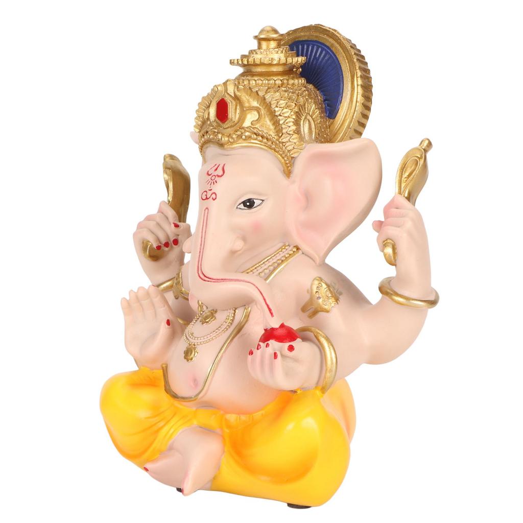 Indian Ganesha Statue Elephant Hindu God Sculpture Resin Decorative Indian Elephant God Ornament for Home Garden