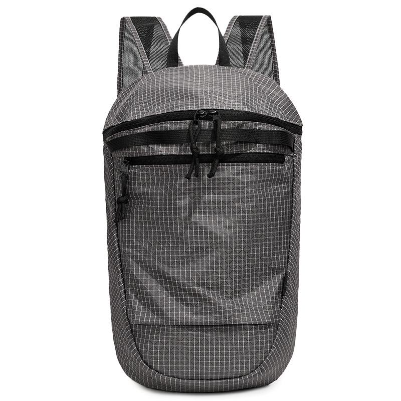 Leichter Rucksack mit Gittermuster für Damen und Herren mit mehreren Fächern – kompakter Alltagsrucksack für Schule und Stadtverkehr