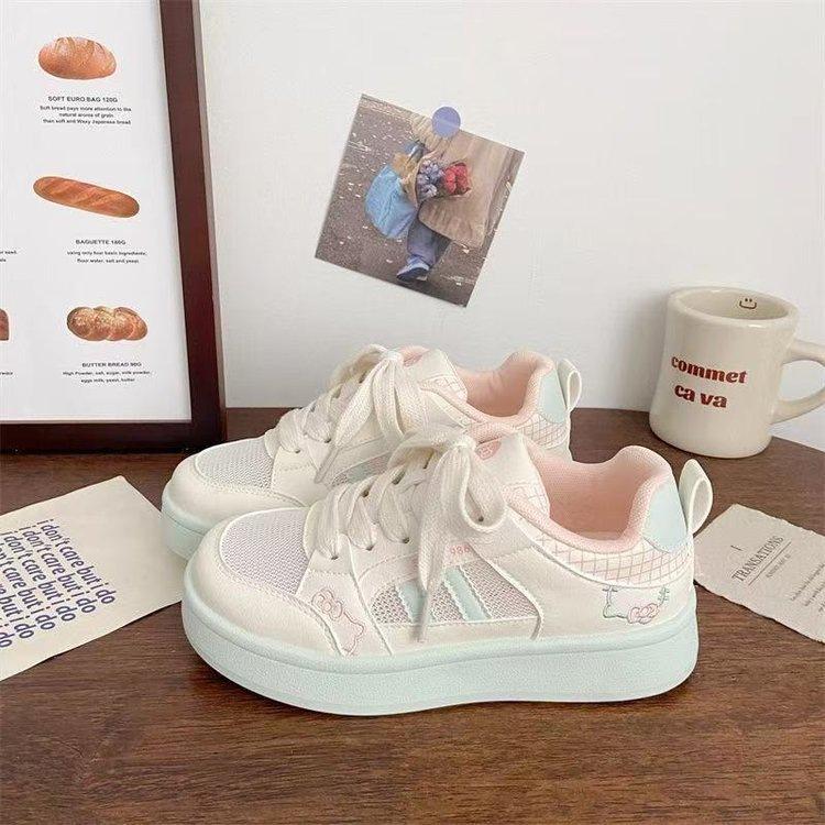 Dopamine transparent net little white shoes platform 2025 summer new chic niche design versatile sports student board shoes