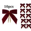 10Pcs Christmas Bow Decoration Christmas Tree Hanging Ornaments Bowknot For Xmas Wreath New Year Navidad Gifts Bow