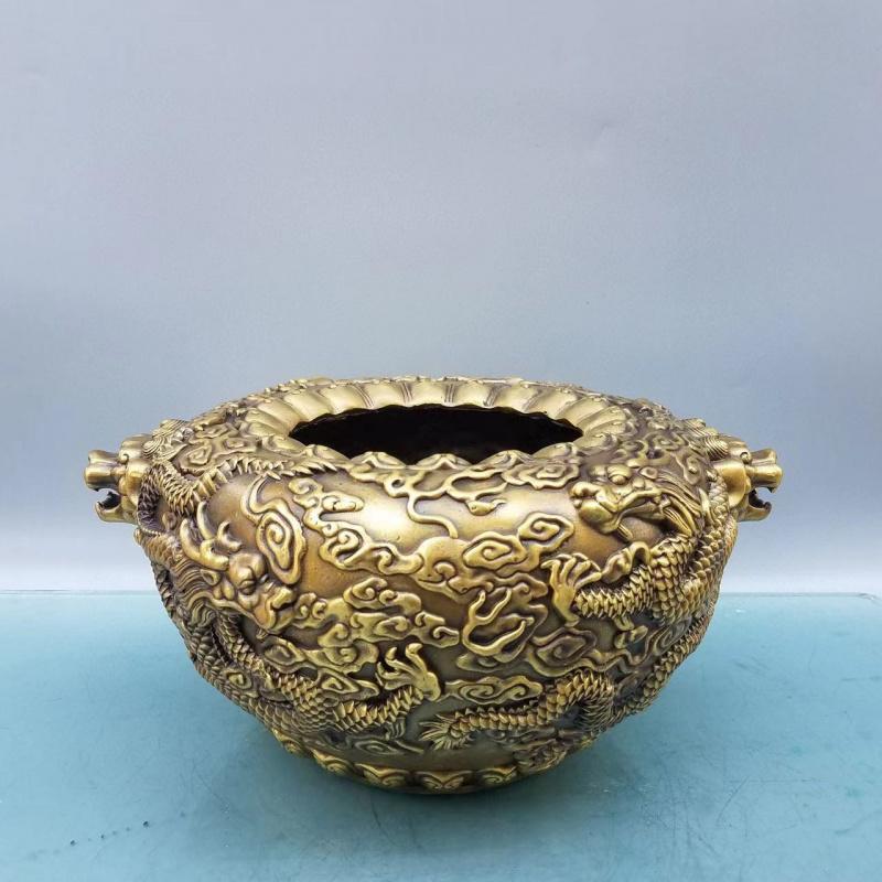 Wholesale Copper Cloud Dragon Pixiu Xianglong Jar Treasure Basin Ornament Shop Living Room Home Craft Decoration