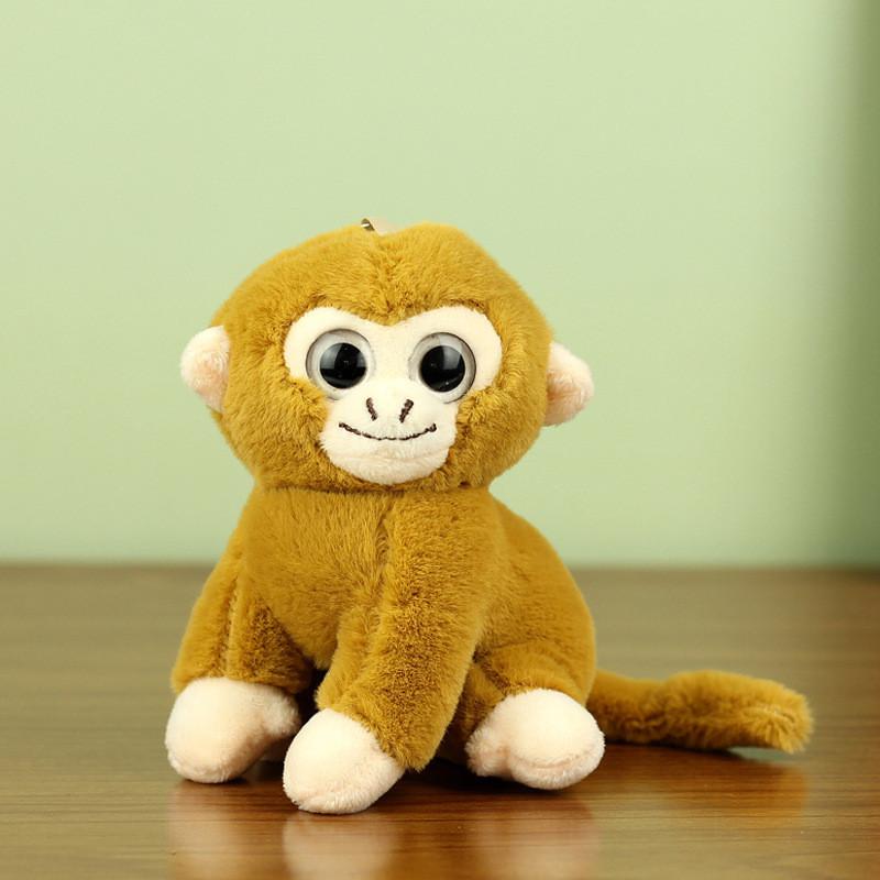 

Adorable Small Plush Monkey Toy Soft Golden Snub-nosed Monkey Stuffed Animal Keychain Monkey Decoration For Kids Gift