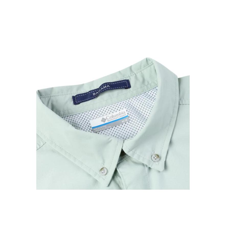 Columbia Bahama Logo Embroidered Solid Color Long Sleeve Shirt Men Shirts Light-Blue FJ7048-337