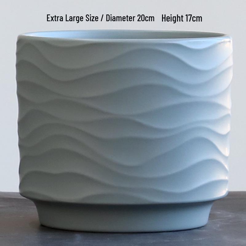 Nordic Minimalist Ceramic Flower Pot with Tray for Phalaenopsis, Orchid, and Succulent Plants