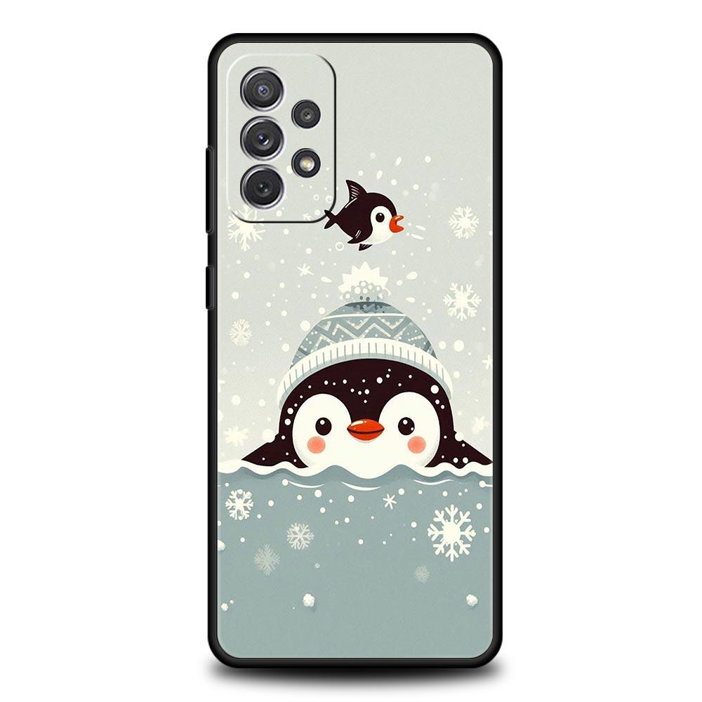 Penguin Kawaii Cute Phone Case for Samsung A17 A13 A15 A25 A35 A51 A55 A71 A21S A11 A31 A41 A23 A53 A73 5G A03S A05s Cover