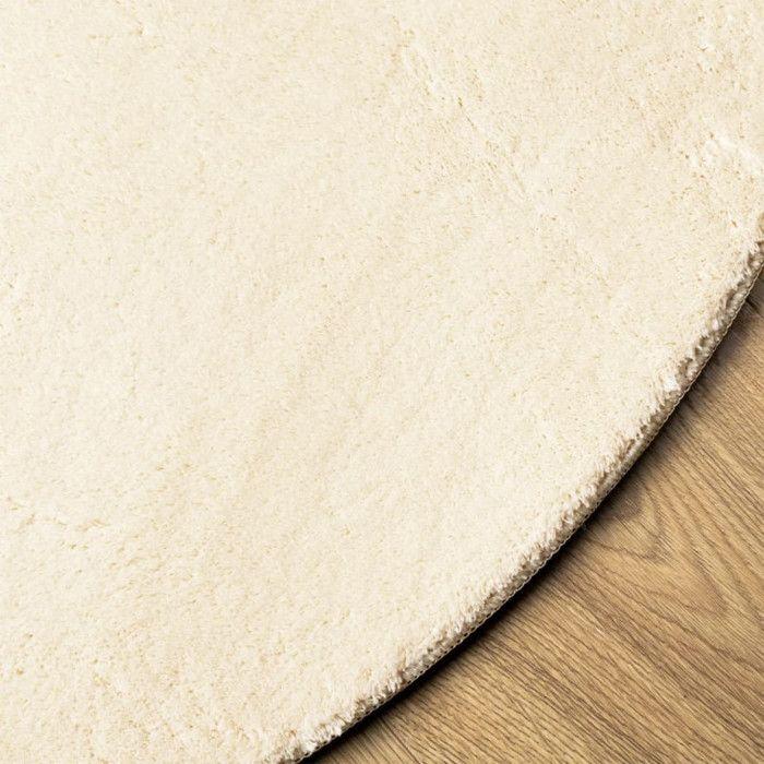 VidaXL Soft and Washable Short Pile Rug Cream Ø 160 Cm 375049