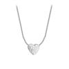 Silver Girls Hammer pattern Love Necklace Simple Heart shaped Pendant Women's Gift Boutique Jewelry