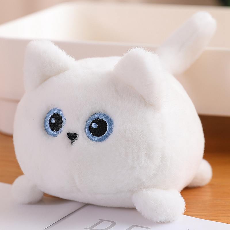 11cm Kawaii Tail Wagging Cat Doll Dog Plush Toys That Wag Their Tails by Pulling On a String Without Using Batteries
