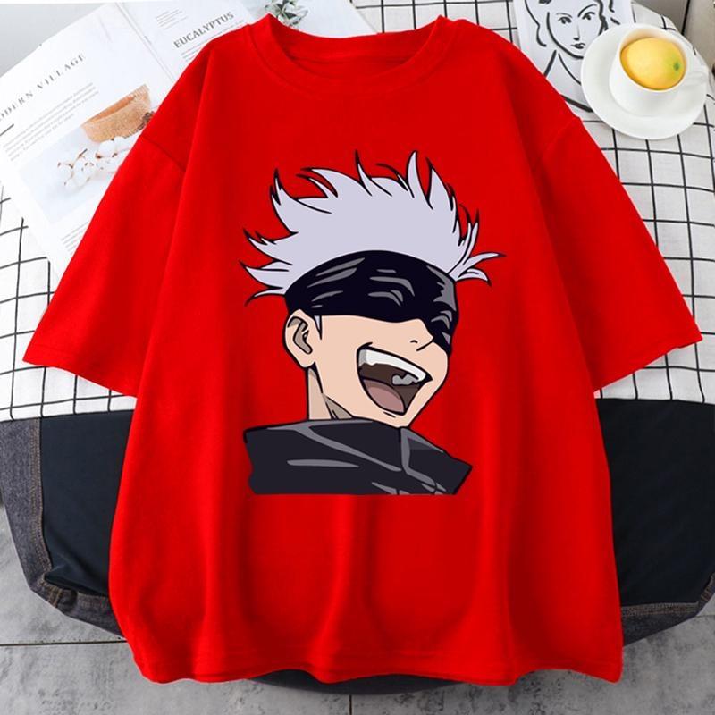 Anime T Shirt Funny Satoru Gojo Graphic Printed Short Sleeve Unisex Casual Personality Round Neck Loose Tees