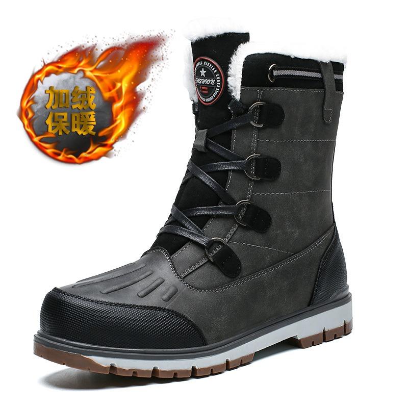 Herren Schneestiefel Plüsch Warm Winterstiefel High Top Baumwollschuhe 2025 Winter Plüsch Warme High Top Stiefel für Herren Botas Hombre