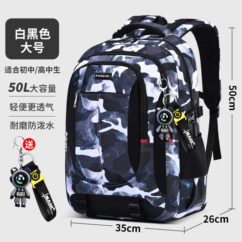 Camo Backpack Lightweight Ergonomic Large Capacity School Bag for Middle High School Boys Students Travel