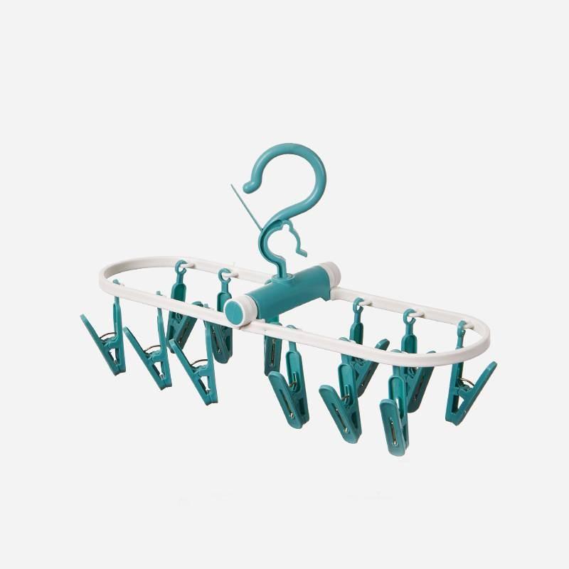 

Foldable Rectangular Drying Rack Drying Sock Clamp Tools Plastic Balcony Durable зелёный