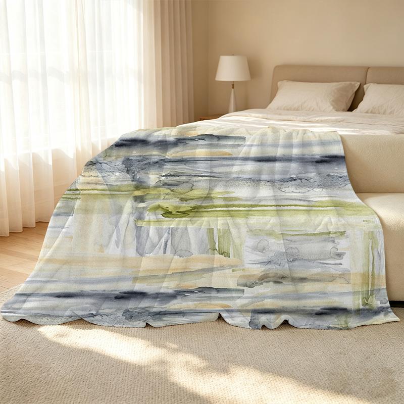 Printed Flannel Blanket Abstract Art Series, Soft Cozy Fleece Throw for Home Decor, Ideal for Halloween & Christmas
