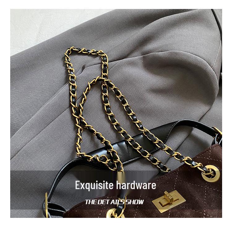 Women's Argyle Patchwork Retro Handbag with Chain Strap - 2025 Collection