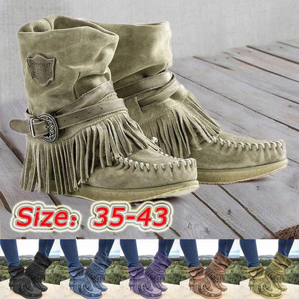 Nueva Moda Botas de Mujer Invierno Primavera Tubo Borla Botas Mujer Otoño e  Invierno Plana Retro Borla Mujer comprar a buen precio — entrega gratuita,  reseñas reales con fotos — Joom