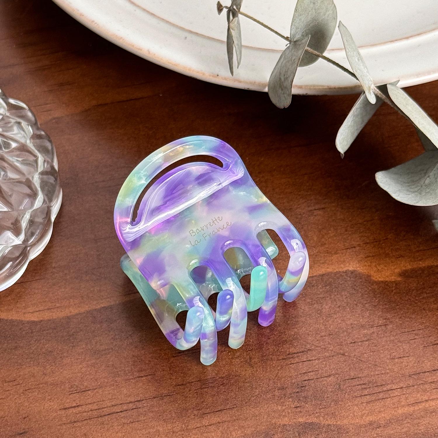 

Роскошные заколки-крабы из ацетата для волос элегантных цветов для модных женщин Blue Purple 3.5cm