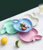 Household Dining Plate Bone Discharge Dish Dumpling Plate with Sauce Dish Salad Snack Plate Serving Tray for Kitchen Table Use